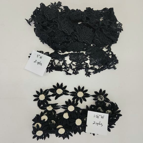 VTG Venice Lace Trims Remnants Applique Ecru Bridal Sewing Mixed Media 26pcs - Picture 7 of 11